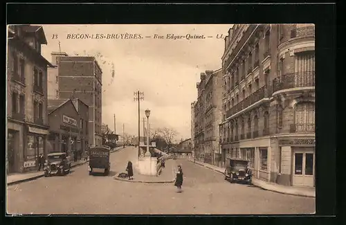 AK Bécon-les-Bruyères, Rue Edgar-Quinet