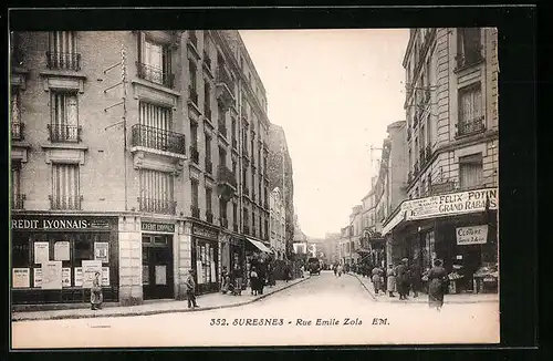 AK Suresnes, Rue Emile Zola, Strassenpartie