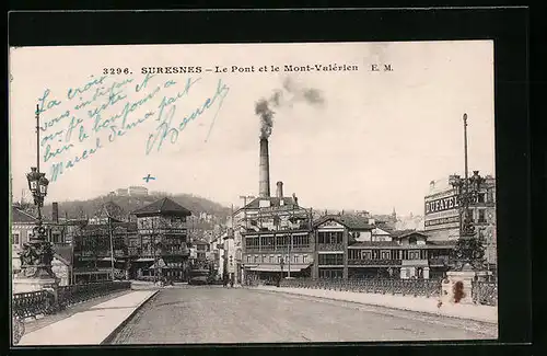 AK Suresnes, Le Pont et le Mont-Valérien