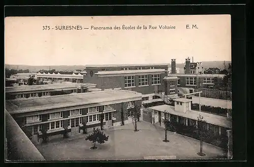 AK Suresnes, Panorama des Écoles de la Rue Voltaire