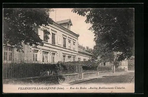 AK Villeneuve-la-Garenne, Rue des Ecoles, Anciens Etablissements Chauchis