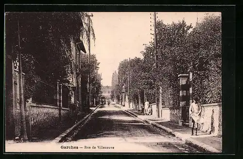 AK Garches, Rue de Villeneuve, Strassenpartie