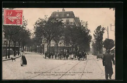 AK Montrouge, Rond-Point de l`Avenue du Parc et de l`Avenue de la République