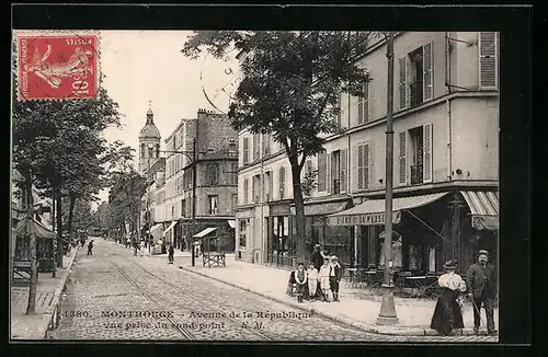 AK Montrouge, Avenue de la République vue prise du rond-Point