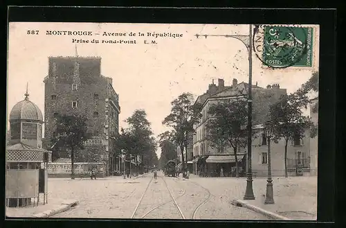 AK Montrouge, Avenue de la République prise du rond-Point