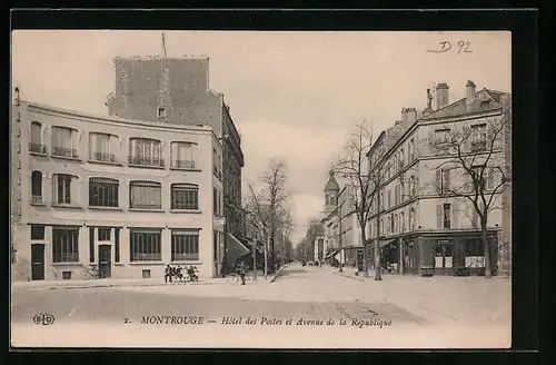 AK Montrouge, Hôtel des Postes et Avenue de la République