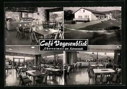AK Oberrotweil am Kaiserstuhl, Cafe Vogesenblick - Aussenaufnahme, Speisesaal