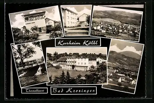 AK Bad Krozingen, Kurheim Kölbl, Ortsansicht aus der Vogelschau