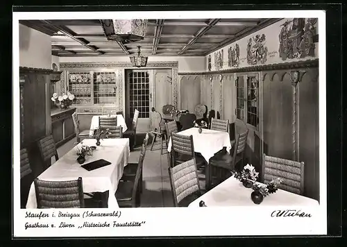 AK Staufen i. Br., Gasthaus zum Löwen - Historische Fauststätte