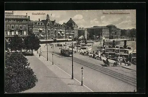 AK Stockholm, Södra Blasieholmshamnen, Strassenbahn