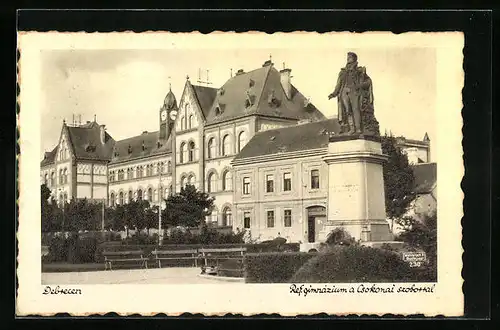 AK Debrecen, Ref. gimnazium a Csokonai szoborral