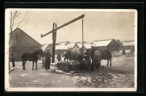 AK Kolno, An der Pferdetränke im Winter
