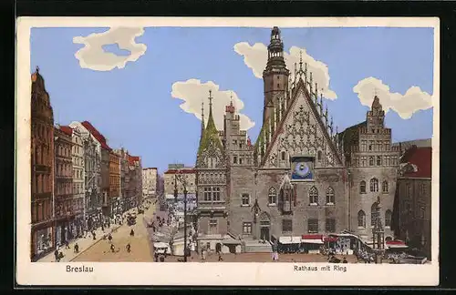 AK Breslau, Rathaus mit Ring