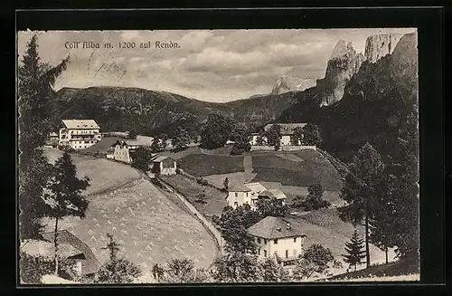 AK Coll` Alba sul Renon, Ortsansicht aus der Vogelschau