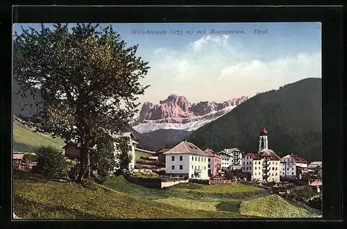 AK Welschnoven, Ortsansicht mit Rosengarten