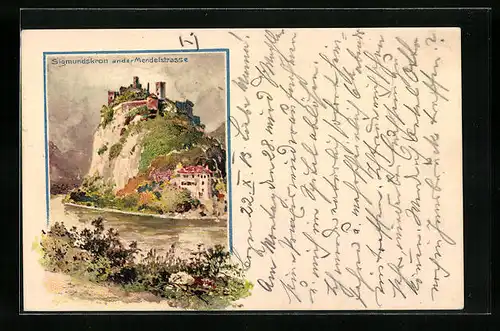 Künstler-AK Sigmundskron an der Mendelstrasse, Ortsansicht