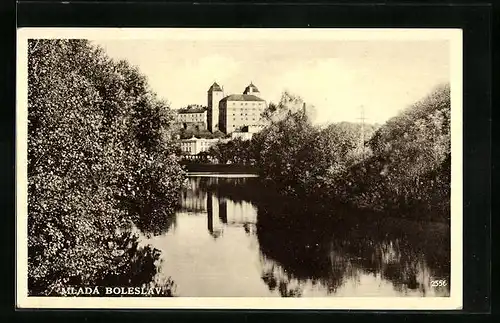 AK Mladá Boleslav, Schloss vom Wasser aus