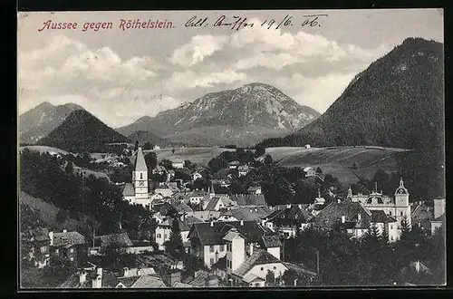 AK Aussee, Totalansicht gegen Röthelstein