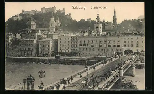 AK Salzburg, Staatsbrücke gegen Festung