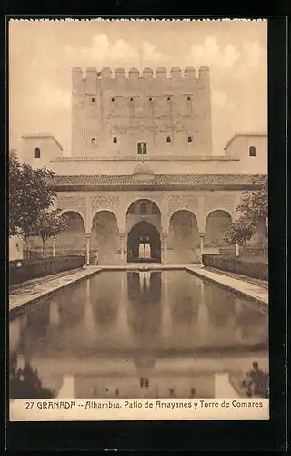 AK Granada, Alhambra, Patio de Arrayanes y Torre de Comares