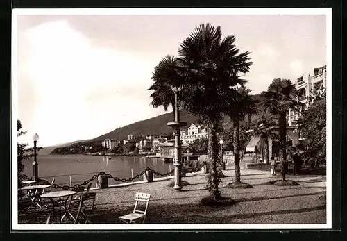 AK Abbazia, Uferpromenade an der Villa Eden