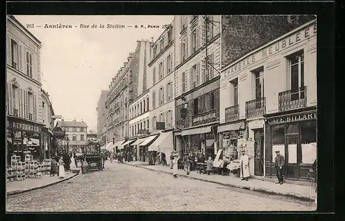 AK Asnières, Rue de la Station