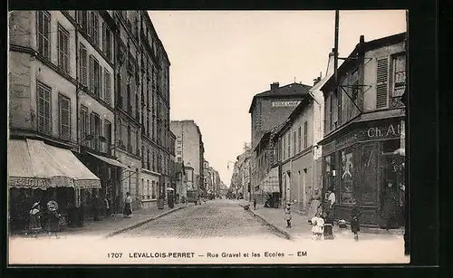 AK Levallois-Perret, Rue Gravel et les Ecoles
