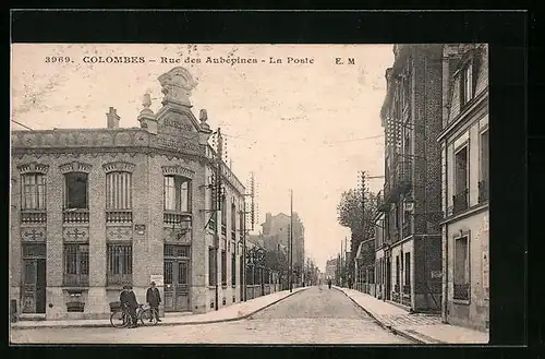 AK Colombes, Rue des Aubépines - La Poste
