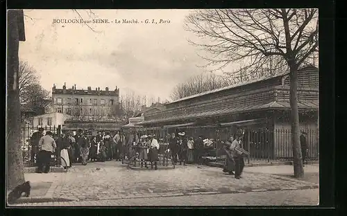 AK Boulogne-sur-Seine, Le Marché