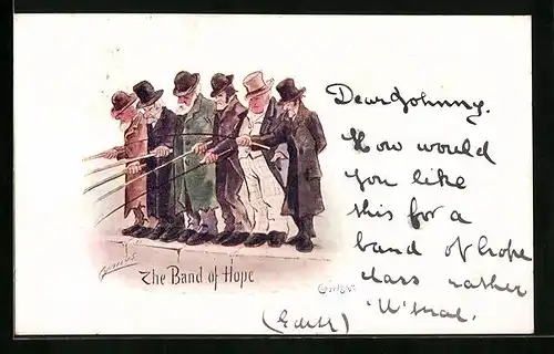 Künstler-AK Cynicus: Männer beim Angeln