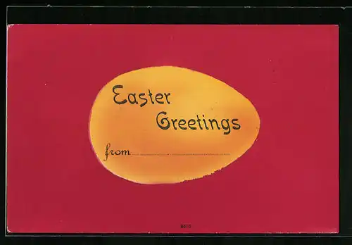 Künstler-AK Cynicus: Gelbes Ei mit karminrotem Hintergund