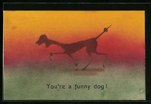 Künstler-AK Cynicus: Pudel, You`re a funny dog