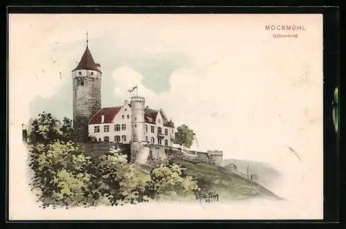 Künstler-AK Marta Sachse-Schubert: Möckmühl, Götzenburg