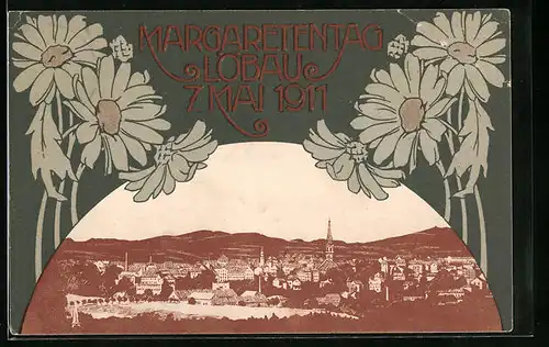 AK Löbau, Margaretentag 1911, Panorama