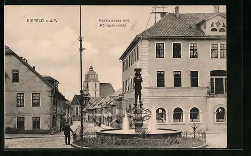 AK Eisfeld a. d. W., Marktstrasse mit Königsbrunnen