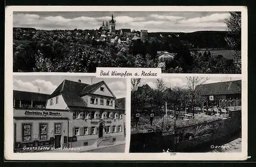 AK Bad Wimpfen /Neckar, Gasthaus zum Hirsch, Panorama