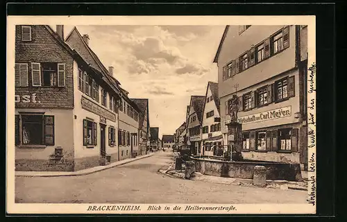 AK Brackenheim, Heilbronnerstrasse mit Gasthaus v. Carl Meyer