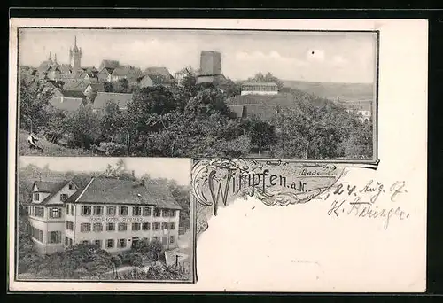 AK Wimpfen a. Neckar, Badhotel Ritter, Panorama