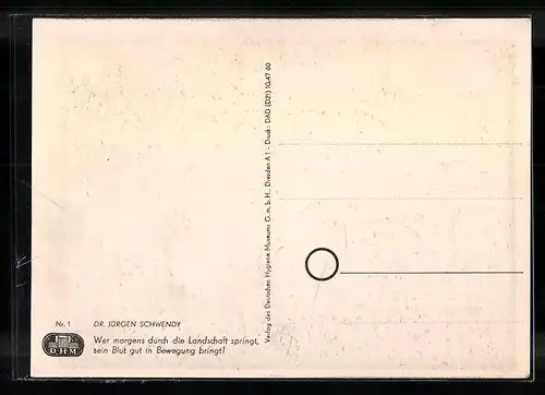 AK Läufer bei Sonnenuntergang als Scherenschnitt