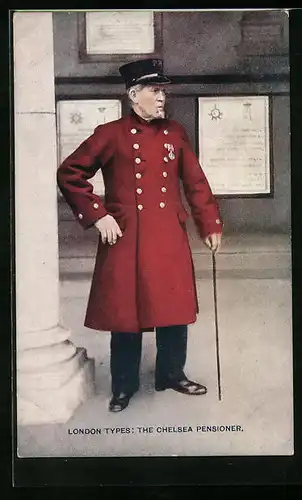 Künstler-AK London Types, The Chelsea Pensioner