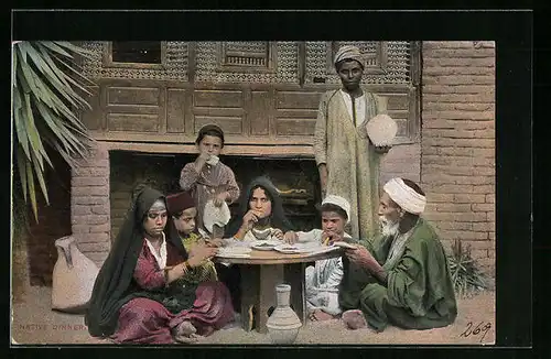AK Arabische Menschen beim Essen