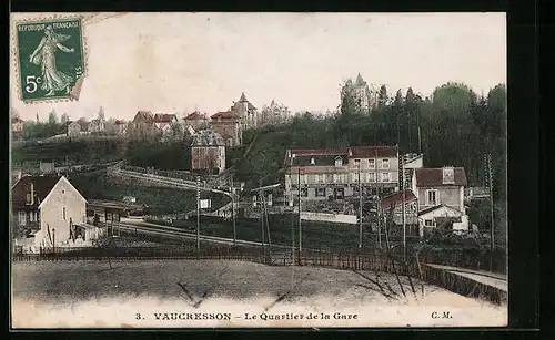 AK Vaucresson, Le Quartier de la Gare