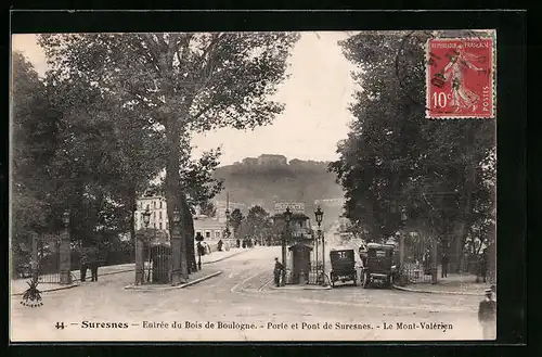 AK Suresnes, Entrée du Bois de Boulogne, Porte et Pont de Suresnes