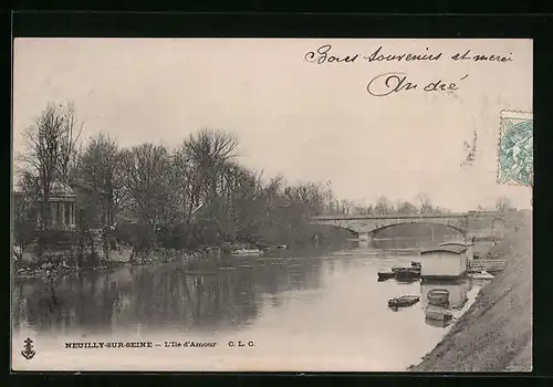 AK Neuilly-sur-Seine, L`Ile d`Amour