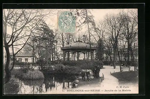AK Boulogne-sur-Seine, Jardin de la Mairie
