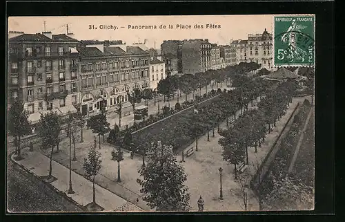 AK Clichy, Panorama de la Place des Fetes