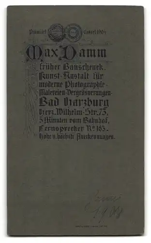 Fotografie Max Damm, Bad Harzburg, Herz. Wilhelm-Strasse 75, Bürgerliche Dame mit Halskette