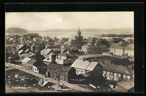 AK Hammerfest, Ortsansicht aus der Vogelschau