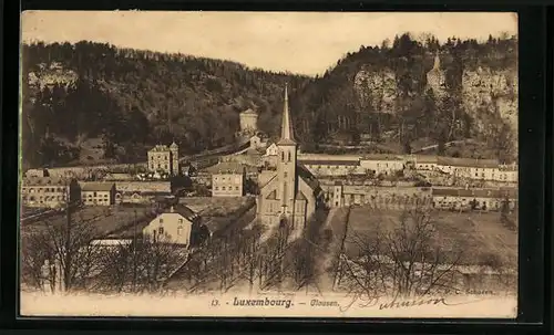 AK Clausen, Ortsansicht aus der Vogelschau