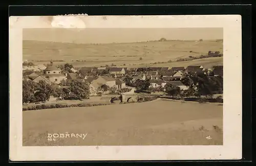 AK Dobrany, Ortsansicht aus der Vogelschau
